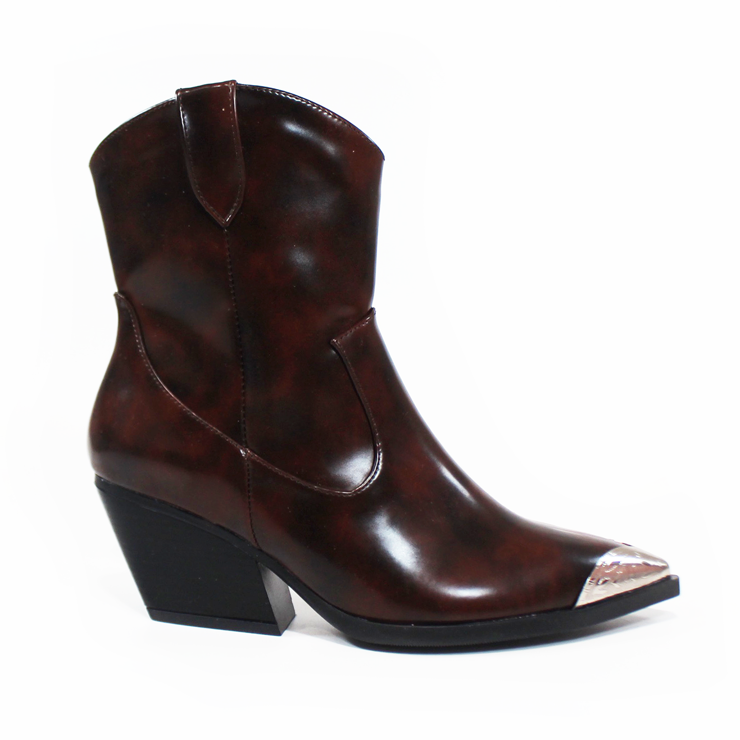 Botín Vaquera con Punta Metálica Marron Brocholeado de Dama SENTIES