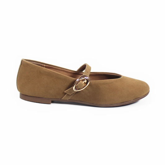 Flat Mary Jane Camel Ante con Confort LADY PAULINA