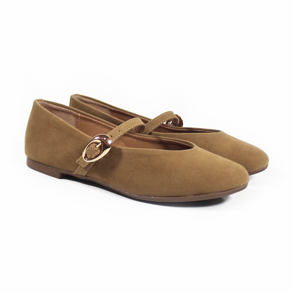 Flat Mary Jane Camel Ante con Confort LADY PAULINA