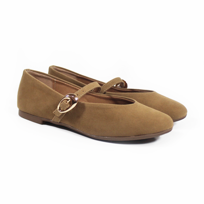Flat Mary Jane Camel Ante con Confort LADY PAULINA