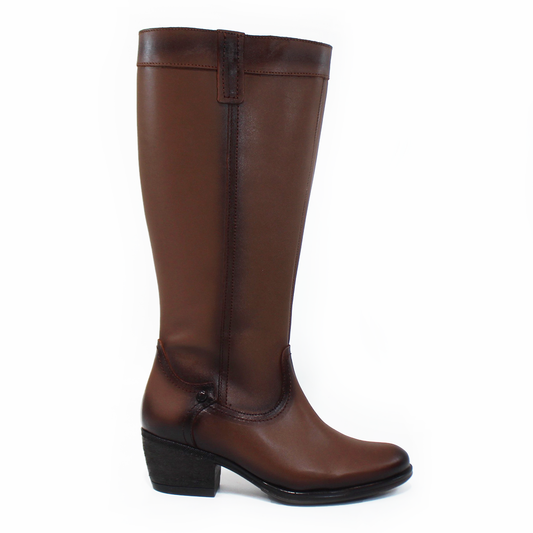 Bota Vaquera Estilo Campera Café de Piel de Dama VERDE TABACO
