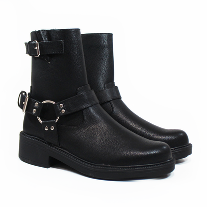 Bota Biker Negro Semipiel de Dama SENTIES