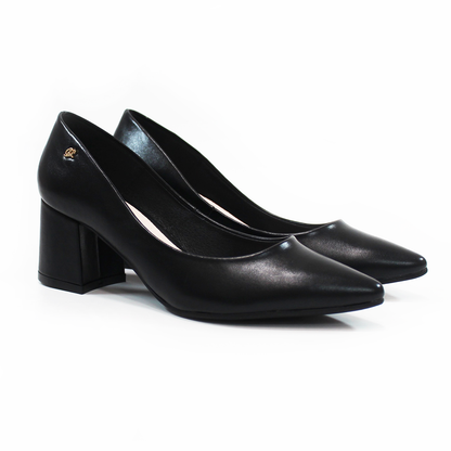 Zapatilla Tacón Bajo Cuadrado Negro con Memory Foam de Dama G.LOREN