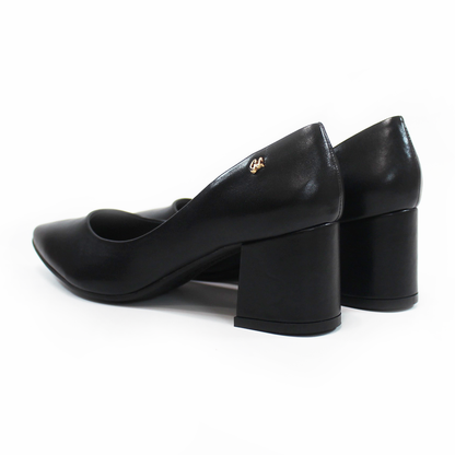 Zapatilla Tacón Bajo Cuadrado Negro con Memory Foam de Dama G.LOREN