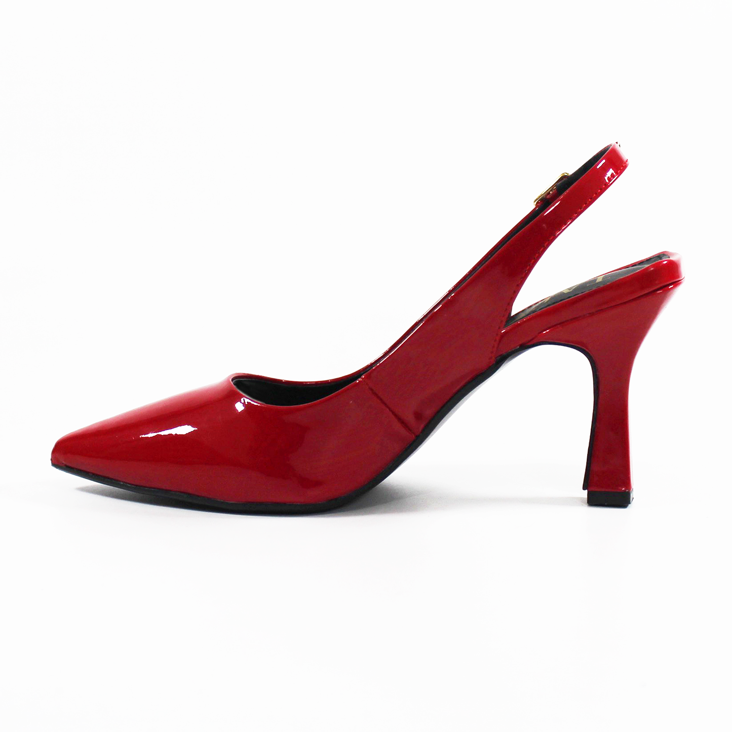 Zapatilla Slingback Puntal con tacón campana Destalonada Rojo Charol de Dama TACZA