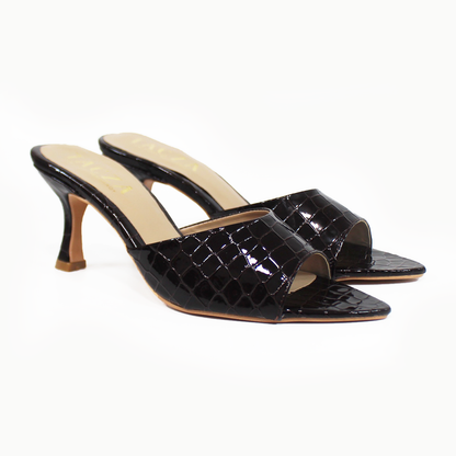 Mule Puntal de Tacón Moka Croco Charol TACZA