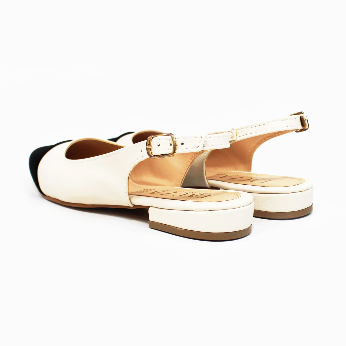 Flat Slingback Puntal Bicolor Late con Negro Destalonado de Dama TACZA