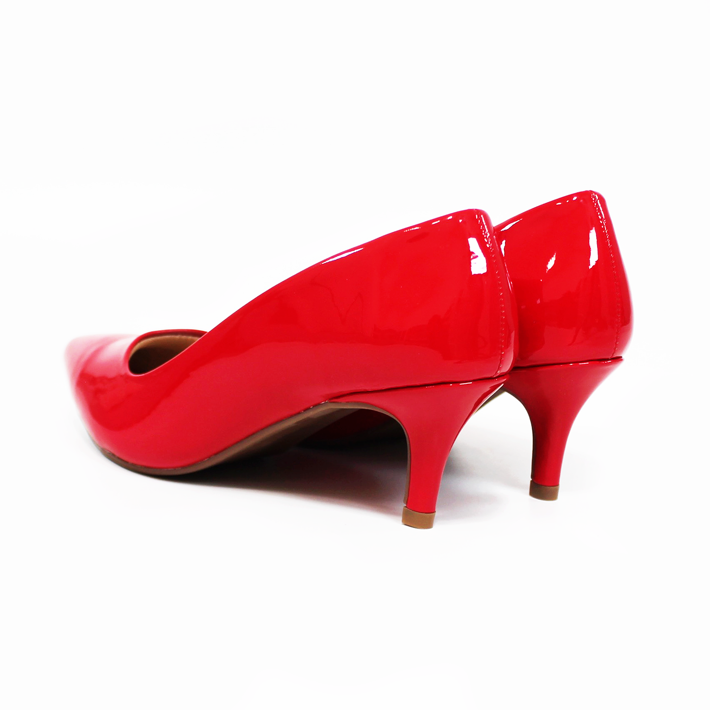 Zapatilla Confort Bajita Rojo Charol Tacón Delgado LADY PAULINA