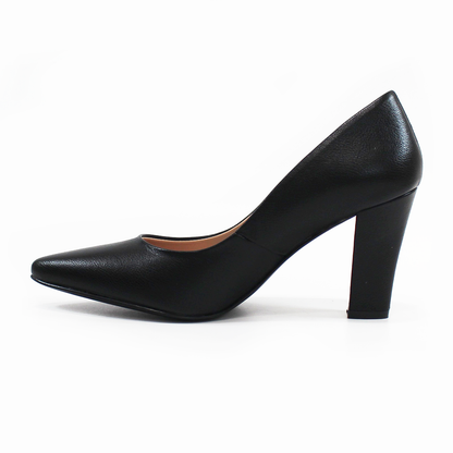 Zapatilla Negra de Tacón Grueso con Memory Foam de Dama G.LOREN