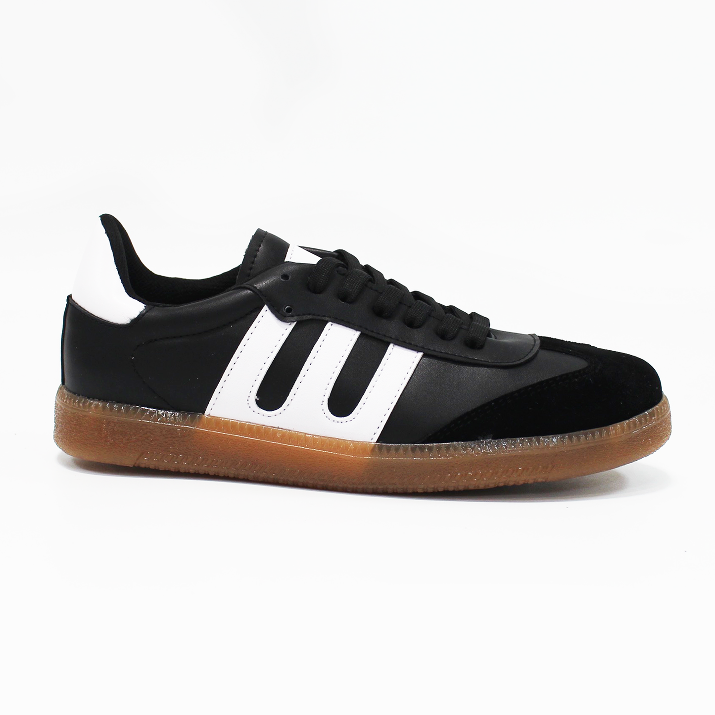 Tenis Sneaker tipo Samba Negro con Blanco de Dama TACZA