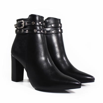 Botín de Vestir Puntal Negro con Cinto con Estoperoles de Dama LADY PAULINA