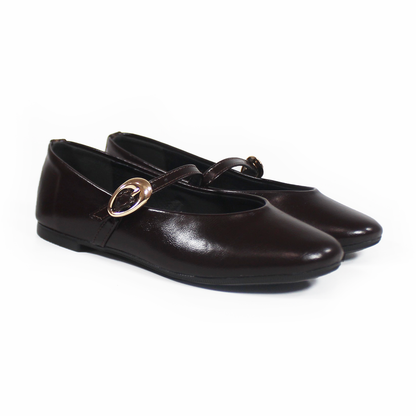 Flat Mary Jane Moka con Confort LADY PAULINA
