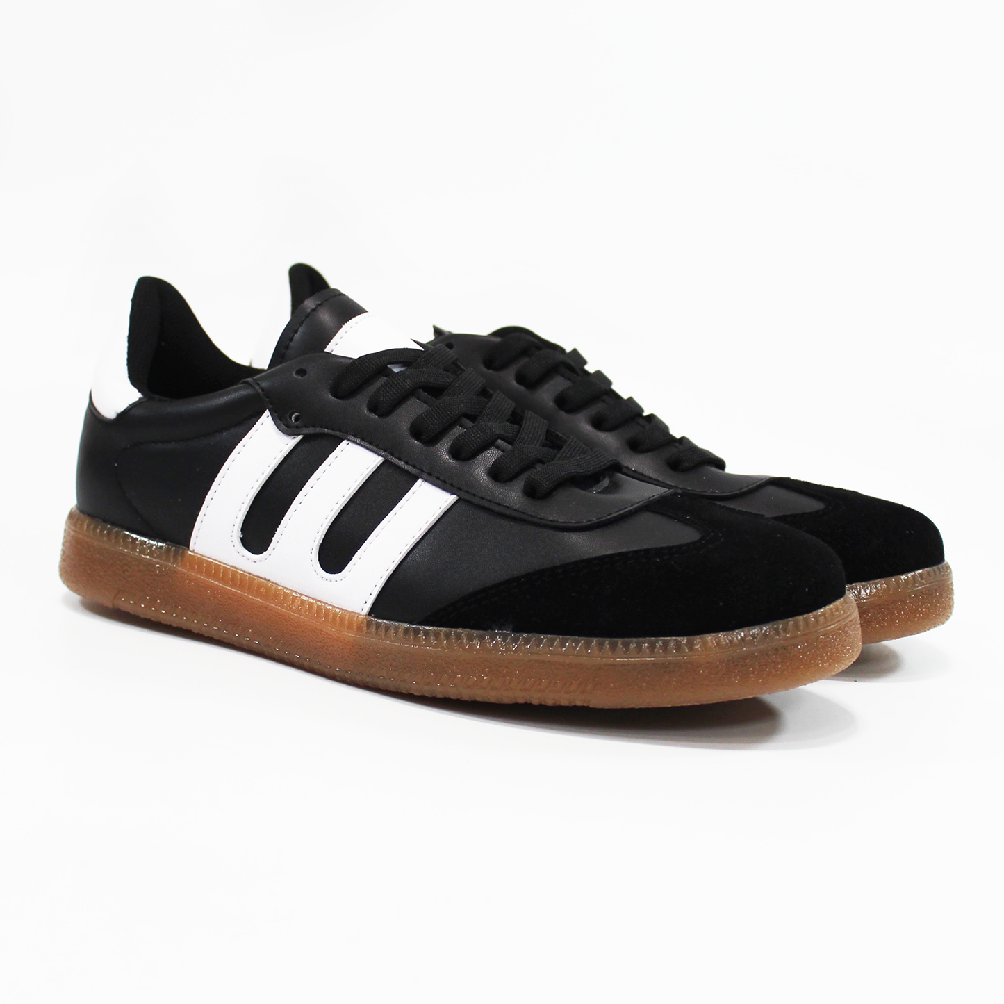 Tenis Sneaker tipo Samba Negro con Blanco de Dama TACZA