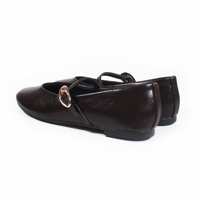 Flat Mary Jane Moka con Confort LADY PAULINA