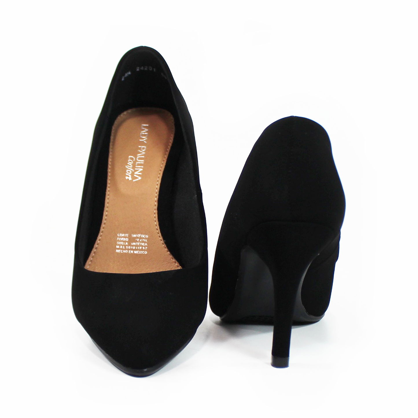 Zapatilla Confort Negro Ante LADY PAULINA