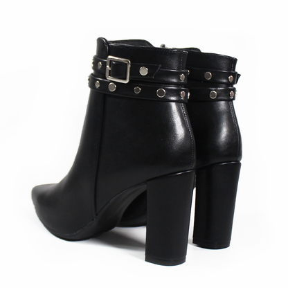 Botín de Vestir Puntal Negro con Cinto con Estoperoles de Dama LADY PAULINA