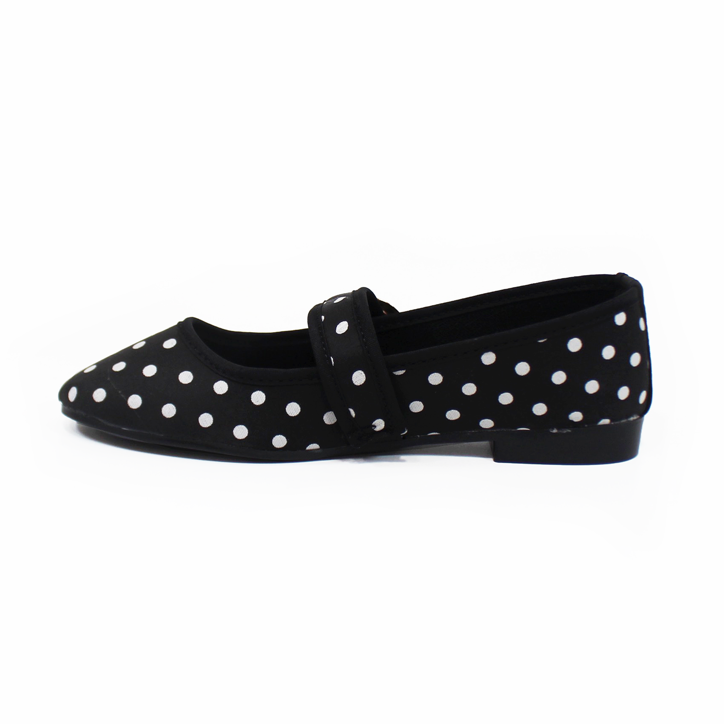 Flat Mary Jane Negro con Lunares Blancos TACZA
