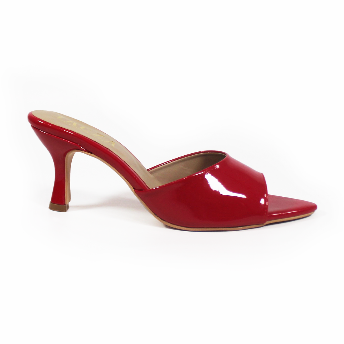 Mule Puntal de Tacón Rojo Charol TACZA