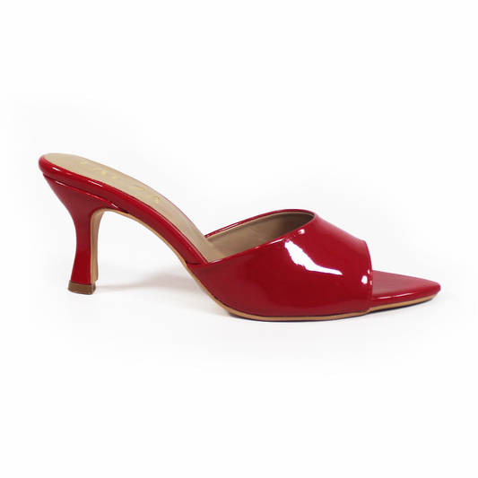 Mule Puntal de Tacón Rojo Charol TACZA