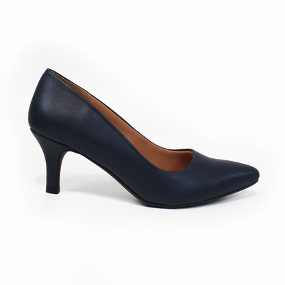 Zapatilla Confort Tacón Delgado Azul Marino de Dama LADY PAULINA