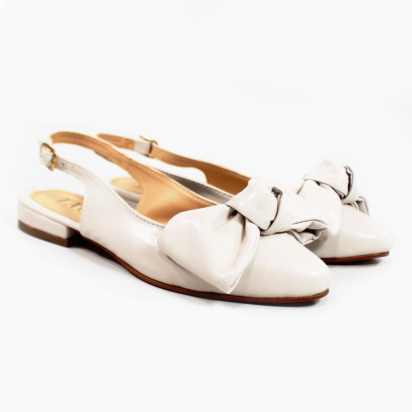 Flat Slingback Puntal con Moño Late de Dama TACZA