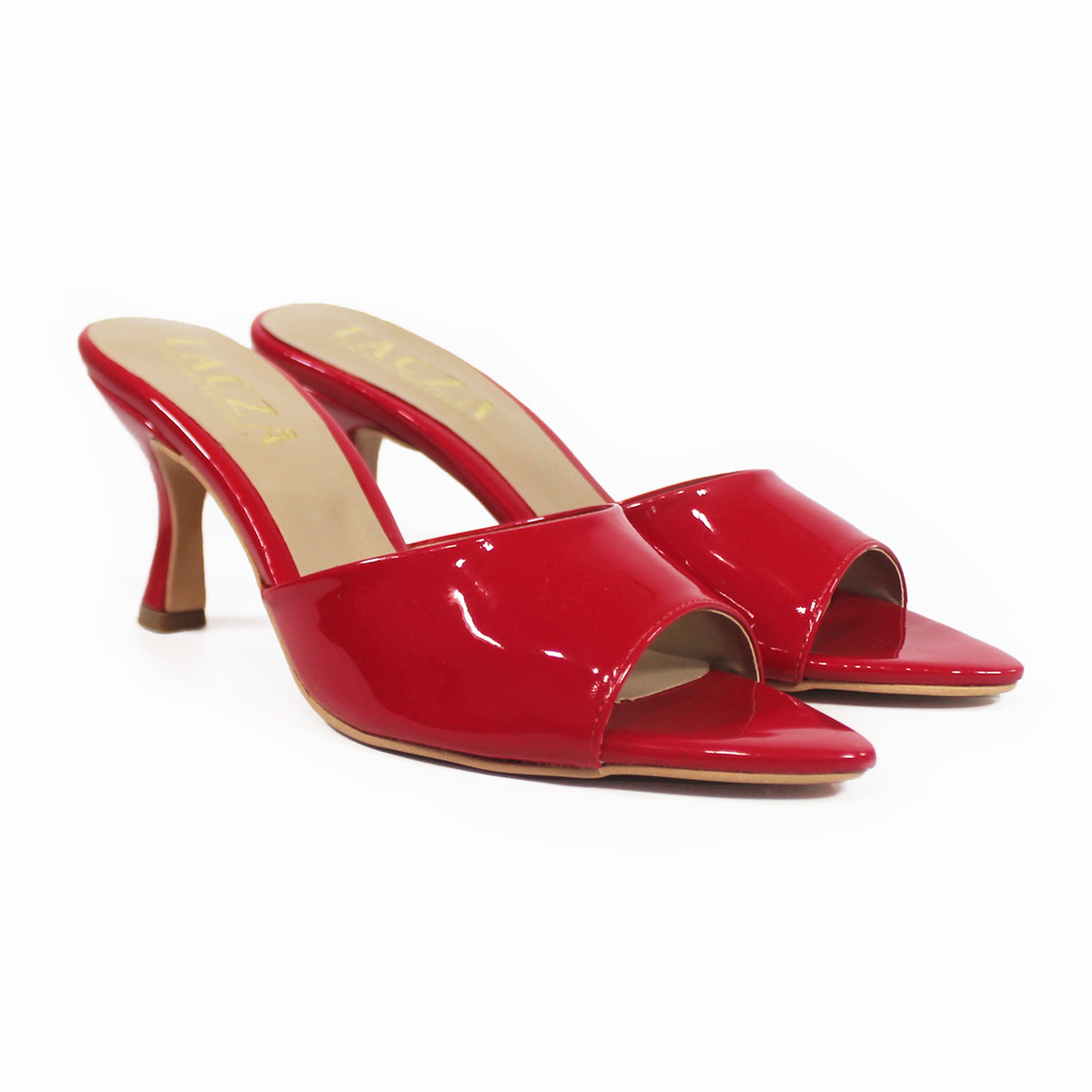 Mule Puntal de Tacón Rojo Charol TACZA