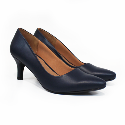 Zapatilla Confort Tacón Delgado Azul Marino de Dama LADY PAULINA