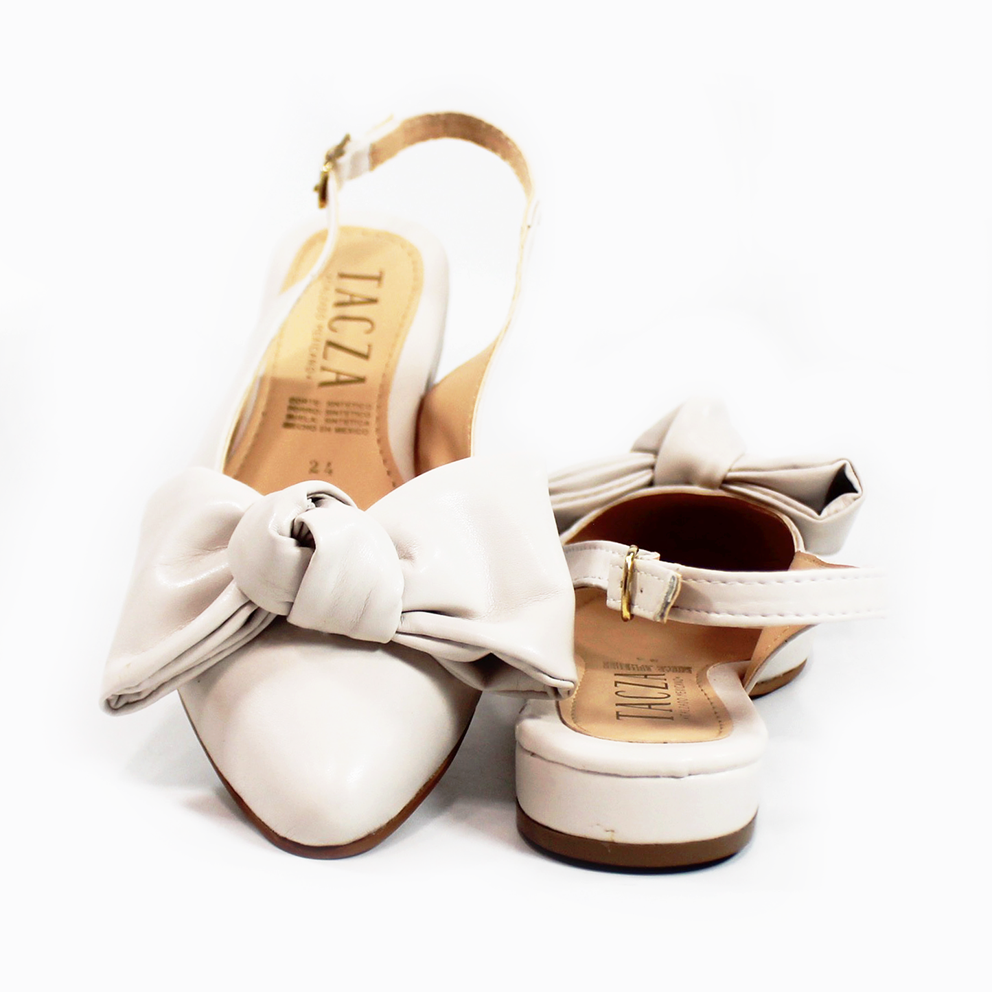 Flat Slingback Puntal con Moño Late de Dama TACZA