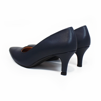 Zapatilla Confort Tacón Delgado Azul Marino de Dama LADY PAULINA