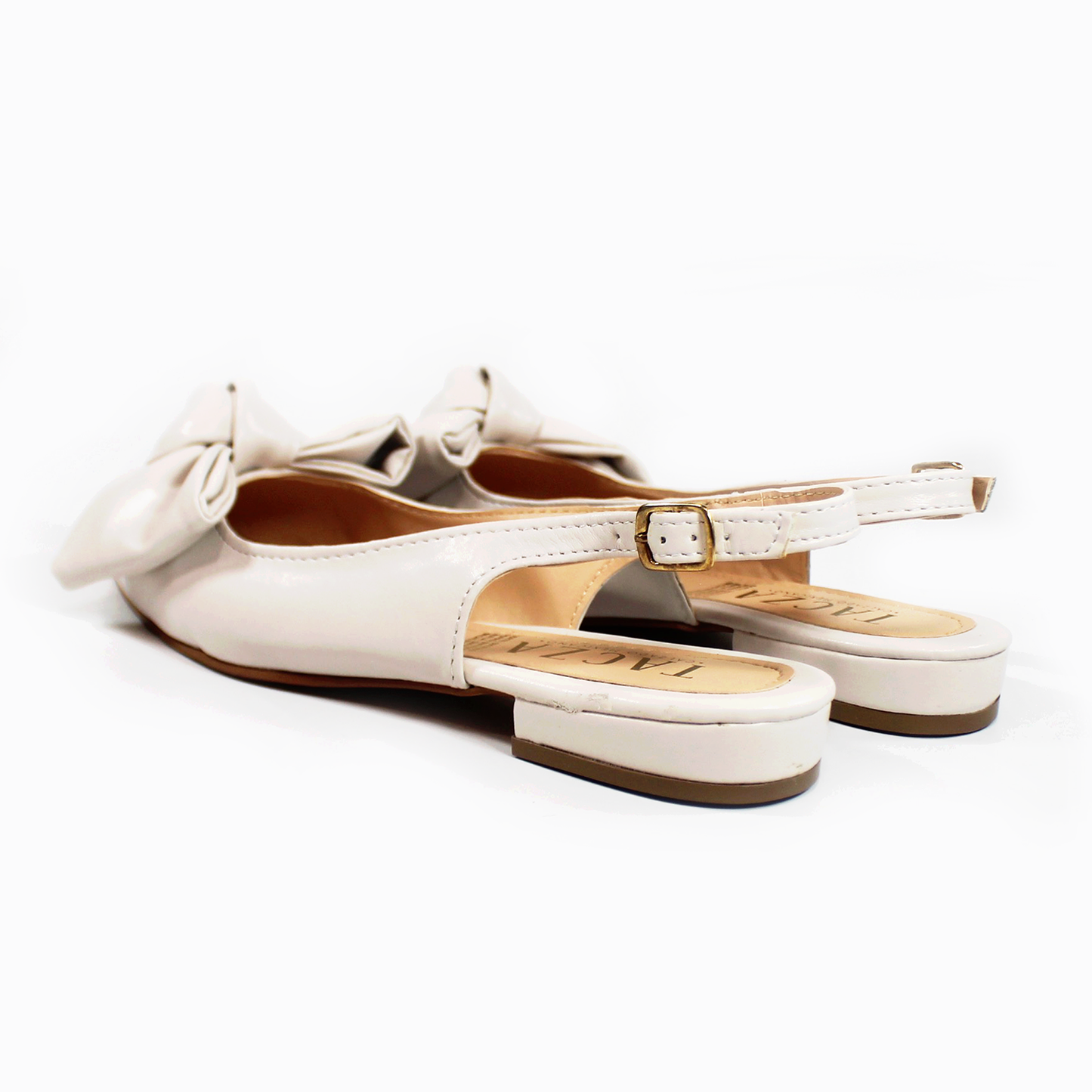 Flat Slingback Puntal con Moño Late de Dama TACZA