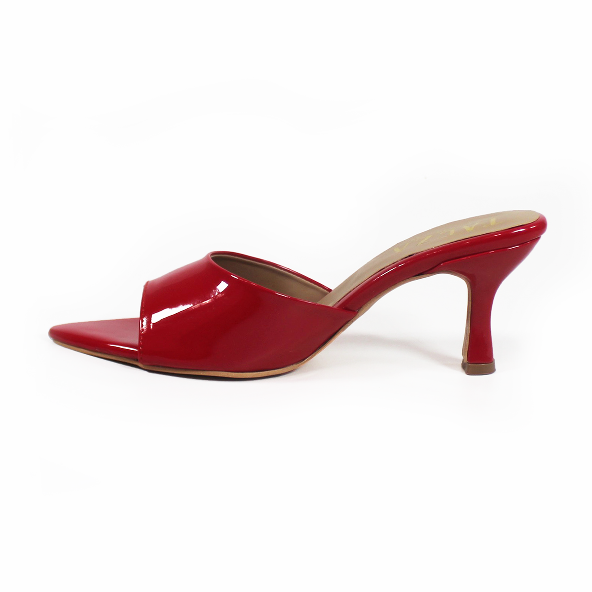 Mule Puntal de Tacón Rojo Charol TACZA
