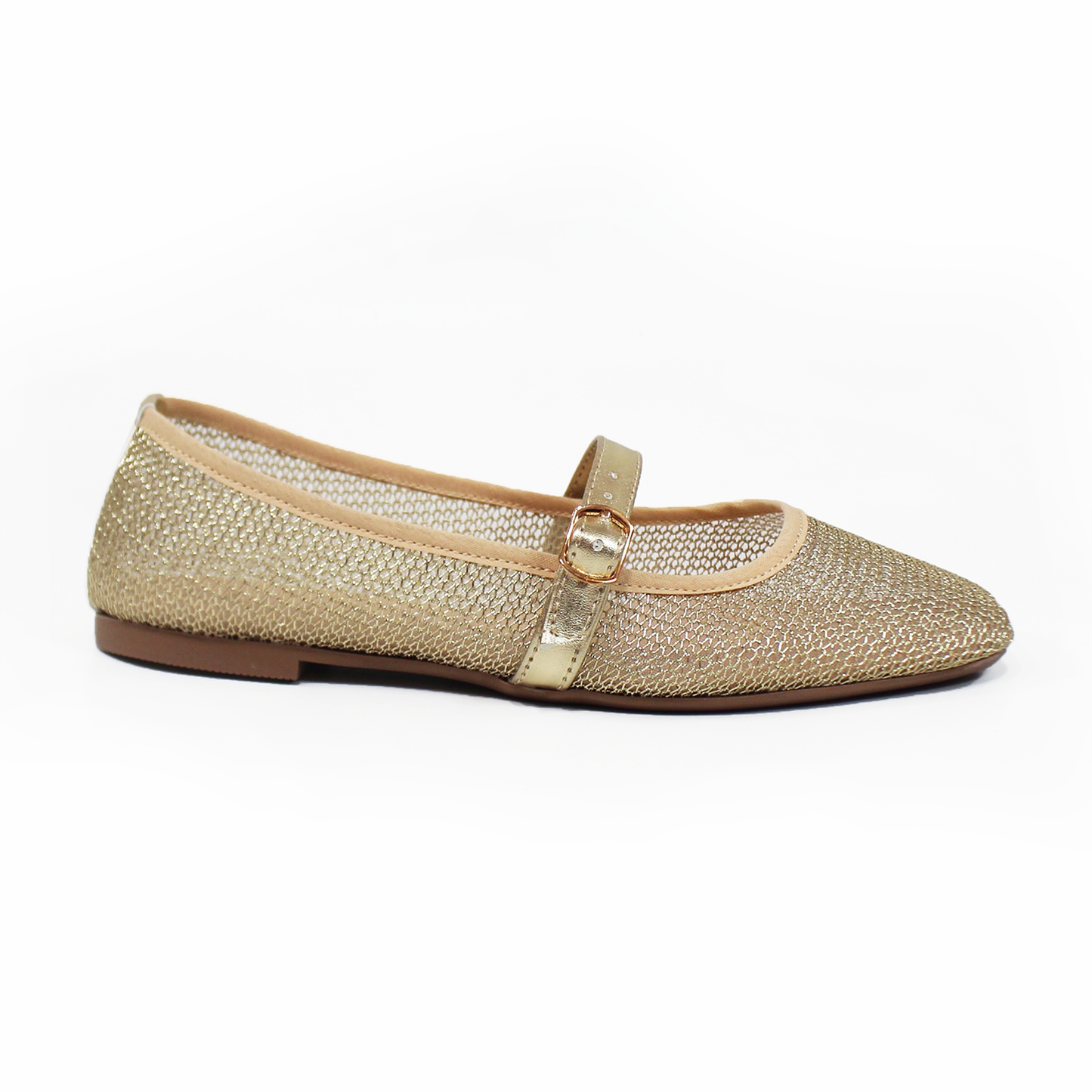 Flat Malla Dorado Mary Jane TACZA