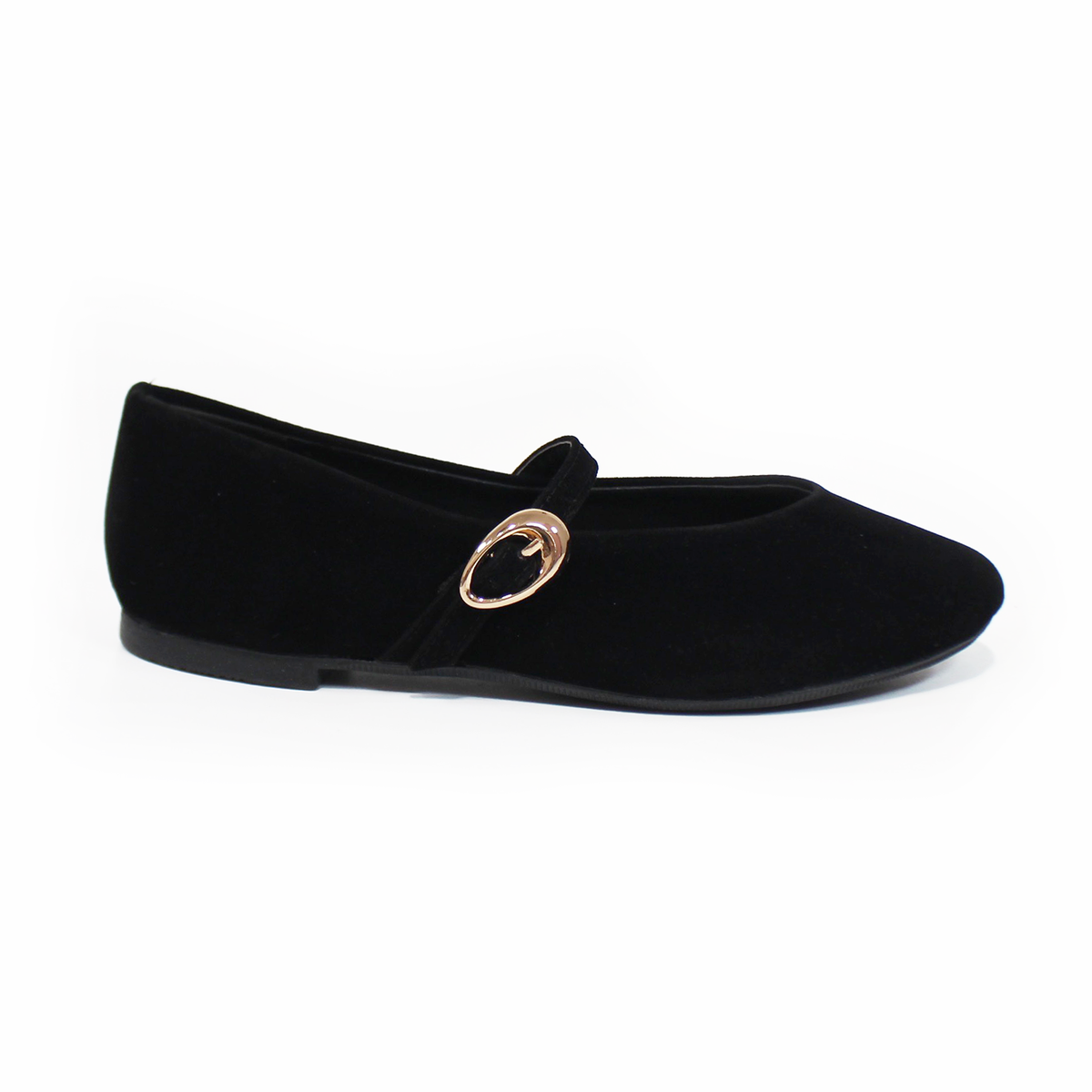 Flat Mary Jane Negro Ante con Confort LADY PAULINA