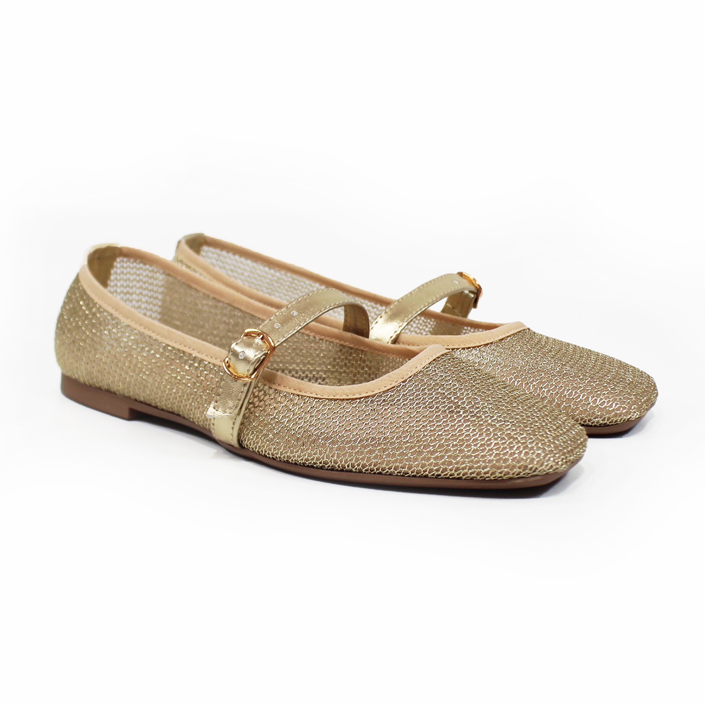 Flat Malla Dorado Mary Jane TACZA