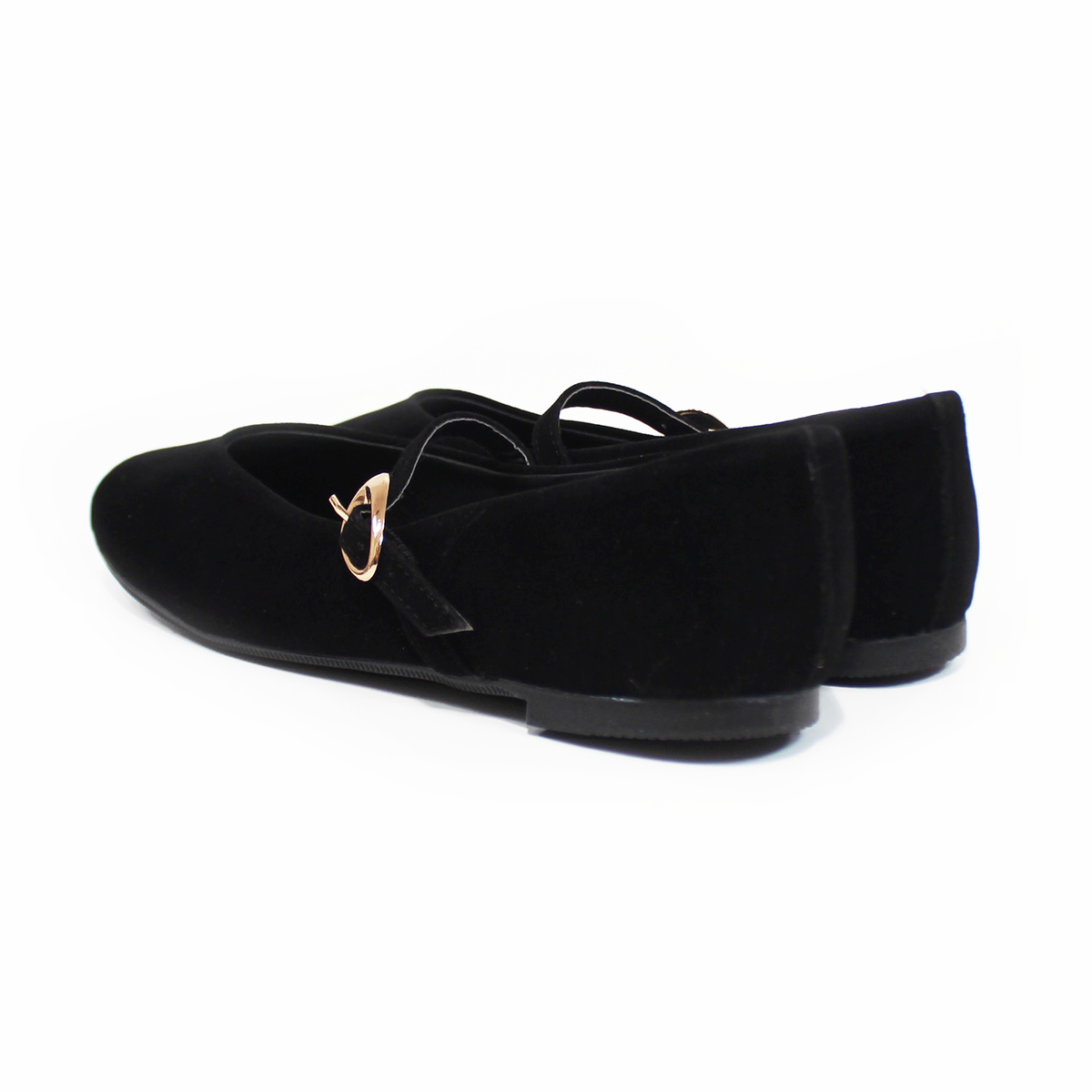 Flat Mary Jane Negro Ante con Confort LADY PAULINA