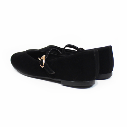 Flat Mary Jane Negro Ante con Confort LADY PAULINA