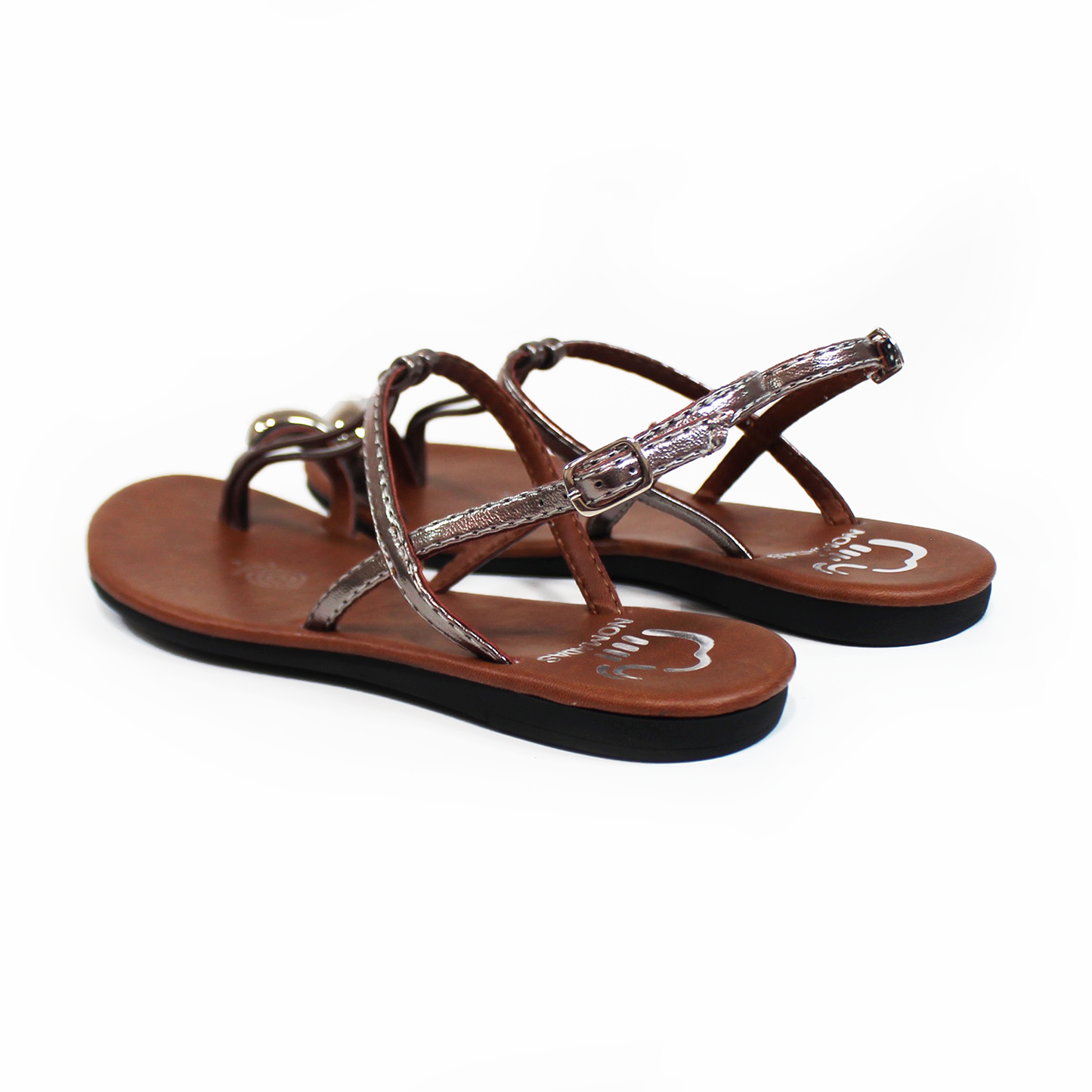 Sandalia de Plana NOMADAS Inox con Dedal Metálico de Dama