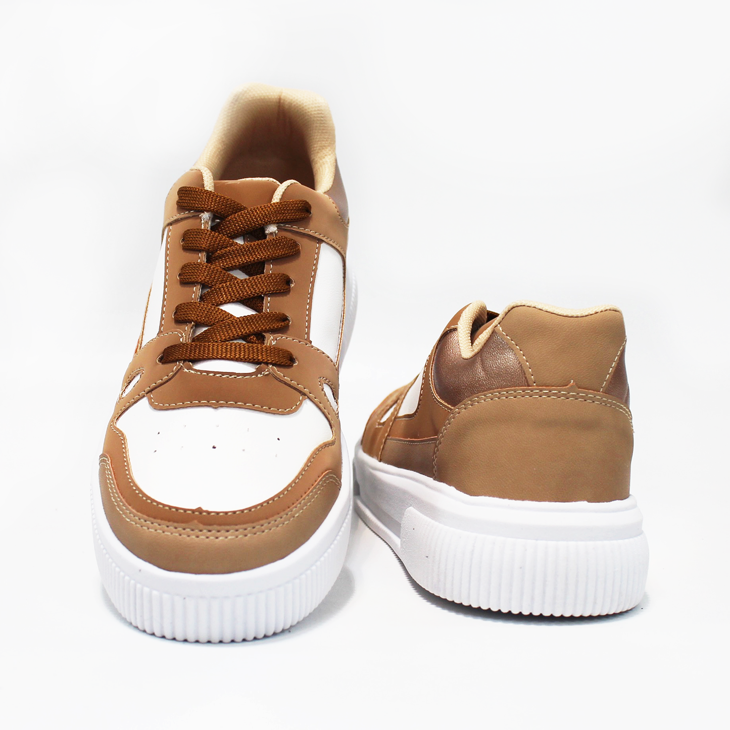 Tenis Sneaker Casual Camel con Blanco de Dama TACZA