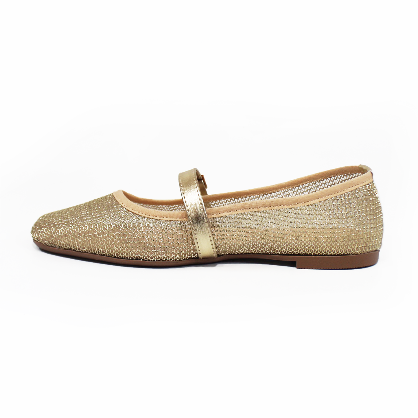 Flat Malla Dorado Mary Jane TACZA