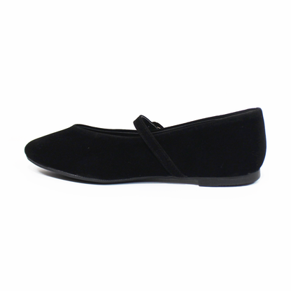Flat Mary Jane Negro Ante con Confort LADY PAULINA