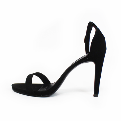 Sandalia de Tacón Stiletto Negro Ante TACZA