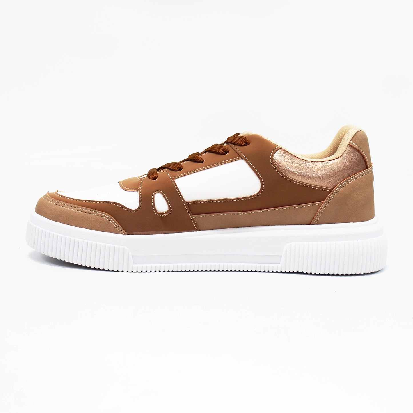 Tenis Sneaker Casual Camel con Blanco de Dama TACZA