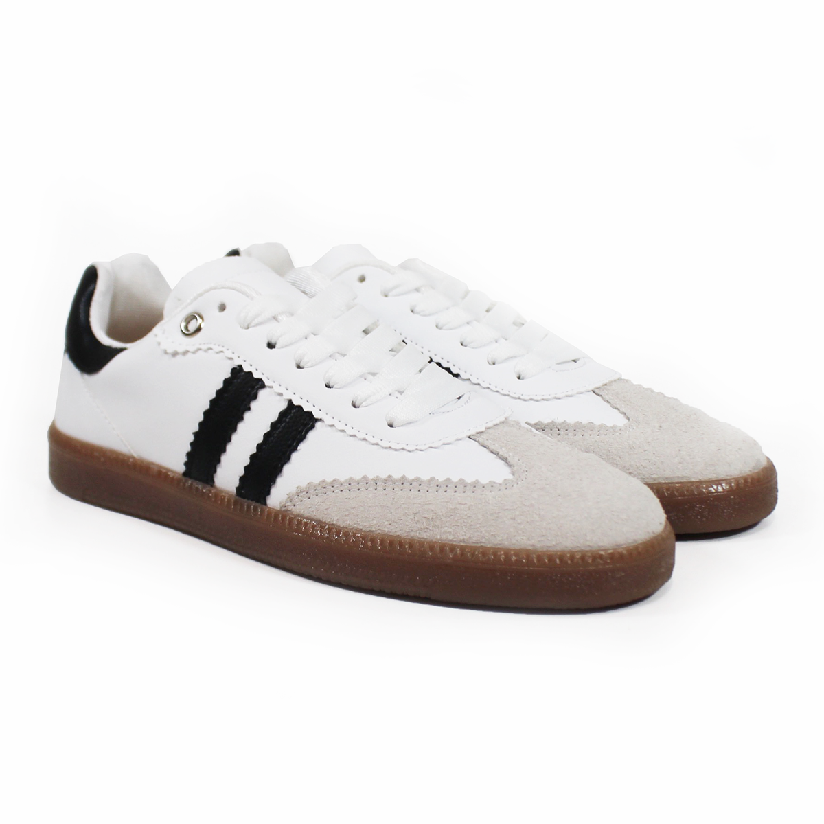 Sneaker Blanco con Negro dupe Samba de Dama TACZA