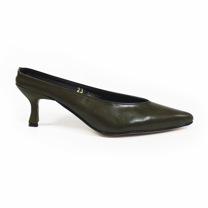 Mule de Tacón Puntal Verde Oliva TACZA