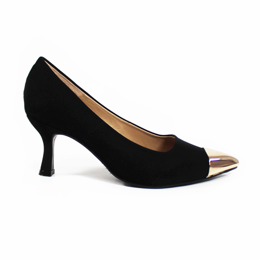Zapatilla Puntal con Punta Metálica Negro Ante TACZA