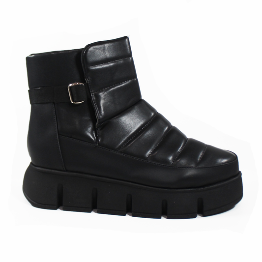 Botín Negro Acolchado Casual de Plataforma SUAVE CAMINAR
