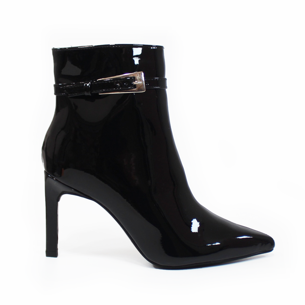 Botín Negro Charol Stiletto con Cinto LADY PAULINA