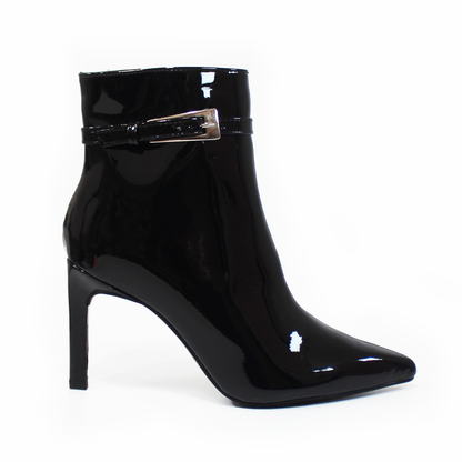 Botín Negro Charol Stiletto con Cinto LADY PAULINA
