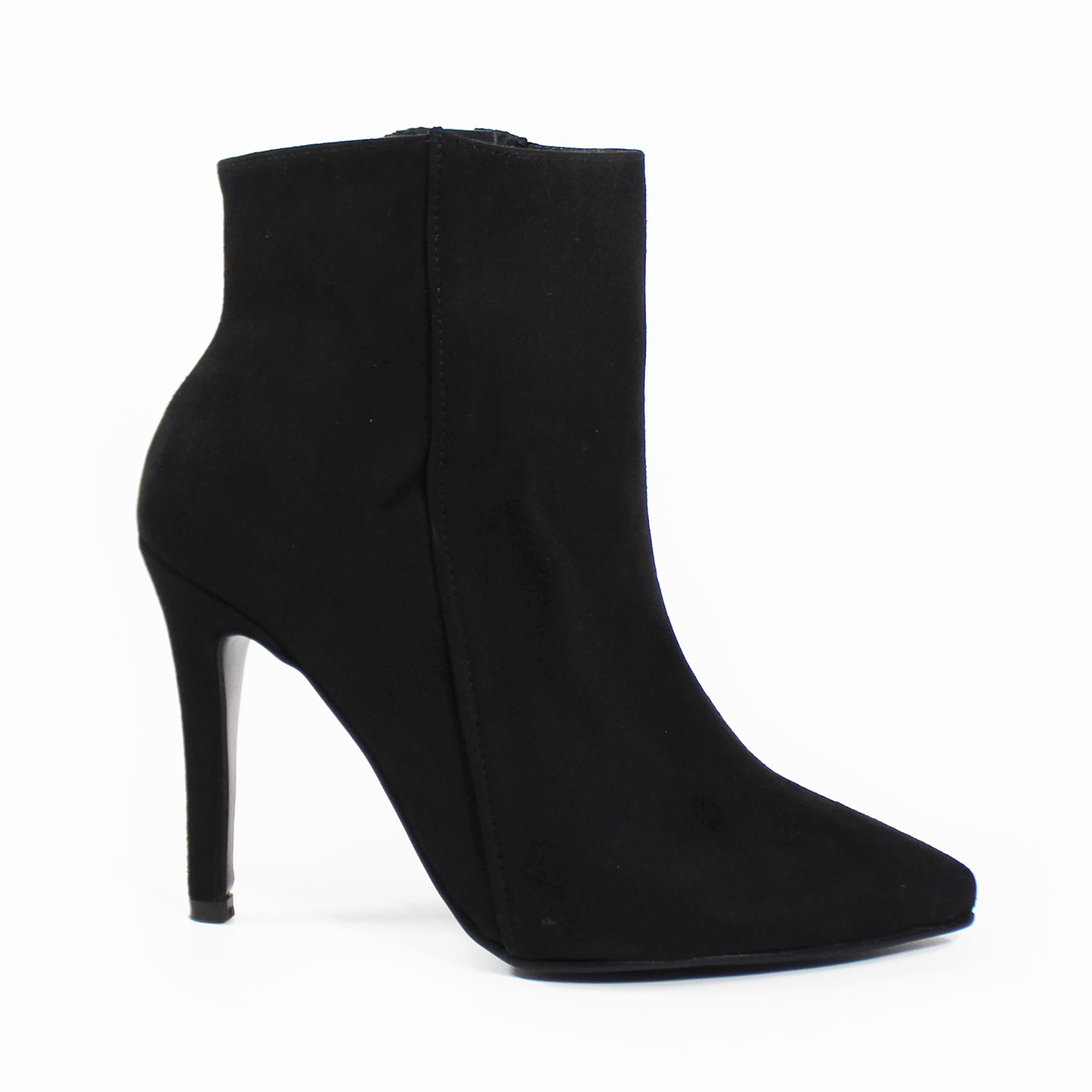 Botín Puntal Tacón Stiletto Negro Ante de Dama TACZA