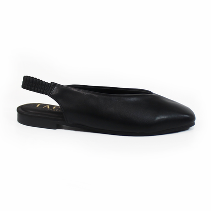 Flat estilo Tabi Negro con Elástico en Talón TACZA